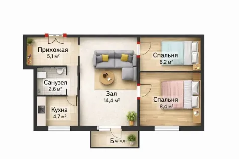 Продаётся 3-комнатная квартира 🌇донецк, в районе калининского рынка, на пересечении бульвара шахтост... - фотография